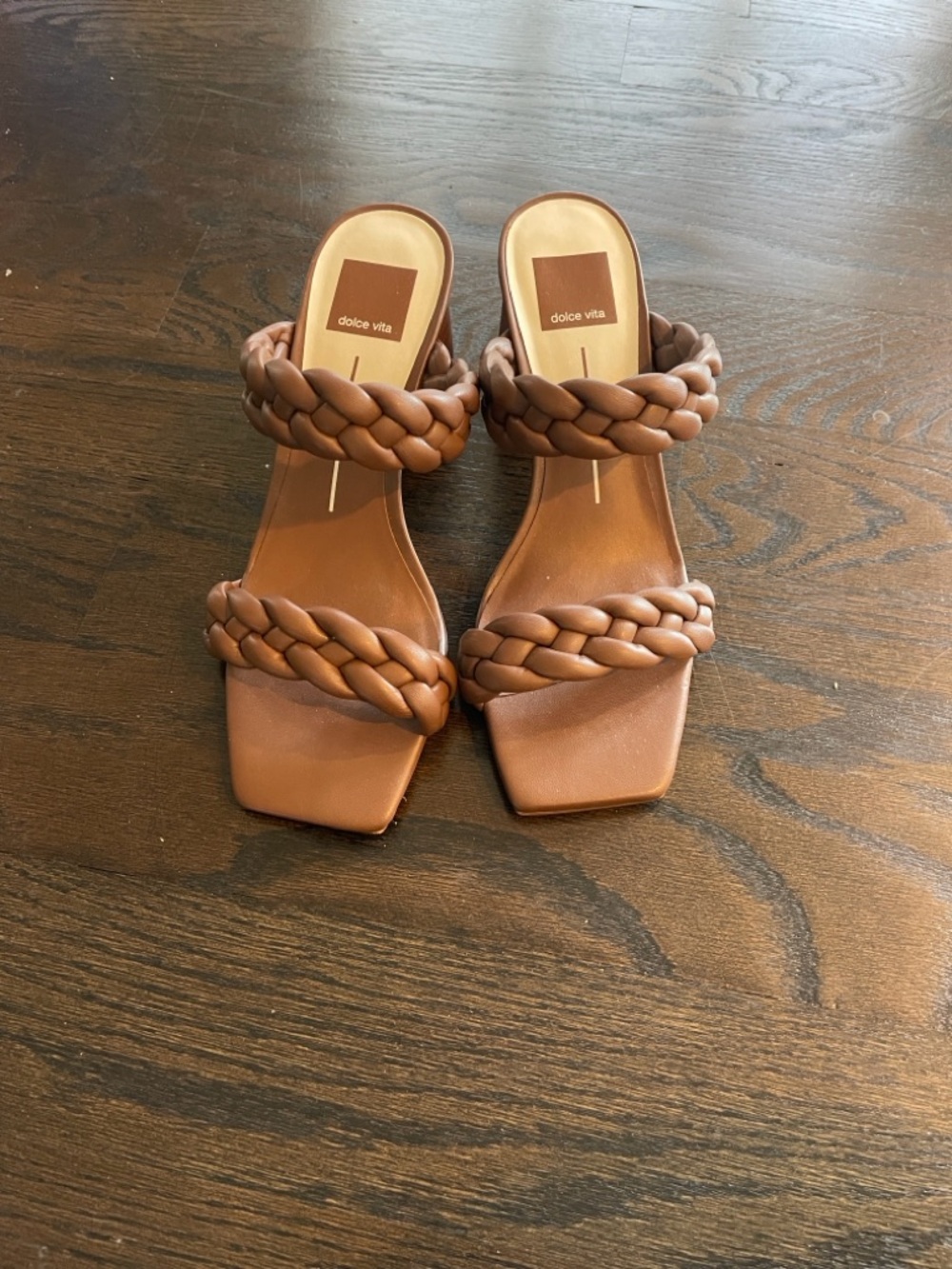 Dolce Vita Tan Braided Double-Strap Slide Sandals